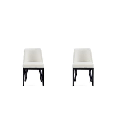 Manhattan Comfort Gansevoort Faux Leather Dining Chair in Cream - Set of 2 DC051-CR